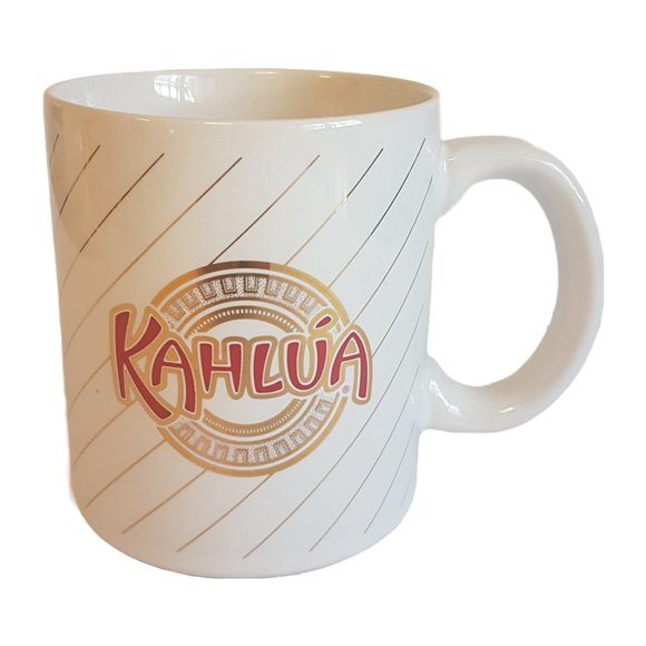 Set of 2 Vintage Kahlua Liqueur Mugs Teacups White Red Gold Kahlua Coffee Mugs - Picture 2 of 16